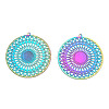 Ion Plating(IP) 304 Stainless Steel Filigree Pendants STAS-T057-64-1