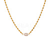 304 Stainless Steel & Natural Freshwater Pearl Potato Link Chain Necklaces for Women FS-WG4D4E4-01-2