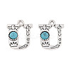 Synthetic Turquoise & Alloy Pendants PALLOY-H146-01AS-U-1