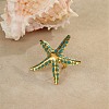 304 Stainless Steel Enamel Finger Rings for Women RJEW-C150-02G-1