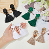 4 Pairs 4 Colors Polyester Tassel Dangle Stud Earrings EJEW-FI0002-41-3