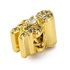 Rack Plating Brass Micro Pave Cubic Zirconia European Beads KK-Z081-07-2