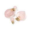 Natural Rose Quartz Faceted Teardrop Bottle Pendants G-A225-02G-02-2