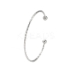 Non-Tarnish 304 Stainless Steel Textured Open Cuff Bangles for Women BJEW-S155-03P-1