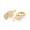 Brass Micro Pave Clear Cubic Zirconia Pendants KK-N259-11G-2