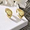 Oval 304 Stainless Steel Cuff Rings for Women RJEW-M019-29G-3
