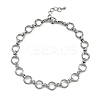 Anti-Tarnish 304 Stainless Steel Ring Link Chain Anklets AJEW-A057-02P-1