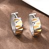 304 Stainless Steel Two Tone Hoop Earrings EJEW-L307-01GP-3