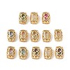 Eco-friendly Brass Micro Pave Cubic Zirconia Multi-strand Links KK-D076-02A-G-1