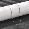 1MM 304 Stainless Steel Twisted Square Snake Chain Necklaces for Women NJEW-B131-09P-1