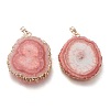 Dyed Natural Druzy Solar Quartz Crystal Pendants G-F693-01G-G-2
