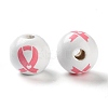 Printed Wood European Beads WOOD-Z002-05-2