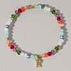 Brass Initial Charm Bracelets KC4213-18-1