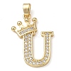 Rack Plating Brass Micro Pave Cubic Zirconia Pendants KK-D535-01U-RS-1