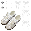 10Pcs Bowknot ABS Plastic Imitation Pearl & Alloy Shoe Charms HJEW-HY00047-1