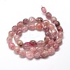 Natural Strawberry Quartz Gemstone Nuggets Bead Strands X-G-J336-27-2