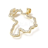 Brass Micro Pave Clear Cubic Zirconia Pendants CU-E002-04B-G-2