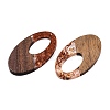 Transparent Resin and Walnut Wood Pendants RESI-T057-02C-3