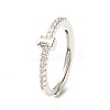Clear Cubic Zirconia Initial Letter Adjustable Ring RJEW-C052-01P-I-1