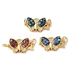 Brass Micro Pave Clear Cubic Zirconia Box Clasps KK-K385-096G-1