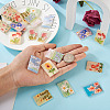 22Pcs 11 Style Embossed Printed Acrylic Pendants MACR-CW0001-11-8