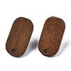 Walnut Wood Stud Earring Findings MAK-N032-047-3