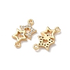 Brass Micro Pave Clear Cubic Zirconia Connector Charms KK-P355-27G-2