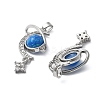 Brass Micro Pave Cubic Zirconia with Resin Pendants KK-Z103-06P-01-2