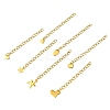 7Pcs 7 Styles 304 Stainless Steel Chain Extender STAS-FS0001-49G-2