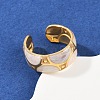 304 Stainless Steel Enamel Adjustable Cuff Rings for Women LS-RJEW-A074-08G-1