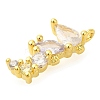 Rack Plating Brass Cubic Zirconia Charms KK-S396-30G-2