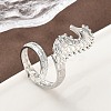 304 Stainless Steel Open Cuff Rings for Women RJEW-A079-03A-P-2