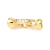 Brass Micro Pave Cubic Zirconia Fold Over Clasps KK-P164-05G-1-2
