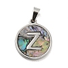 304 Stainless Steel with Paua Shell Pendants STAS-G268-02Z-P-2