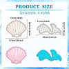 8Pcs 4 Style Embroidered Cloth Patches PATC-FG0001-22-2