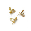 Brass Micro Pave Clear Cubic Zirconia Leaf Peg Bails Pin Charms LS-BAPE-PW0002-20A-1