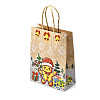 Christmas Theme Printed Paper Tote Bags with Handles ABAG-B008-03-3
