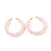 Glass Seed Beaded Hoop Earrings for Women EJEW-C003-02H-RS-1