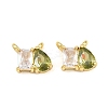Brass Pave Cubic Zirconia Charms CU-CBA6A75-03G-11-1