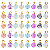 80Pcs 8 Styles Crackle Transparent Glass Charms PALLOY-TAC0292-3