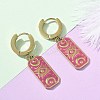 304 Stainless Steel Enamel Hoop Earrings for Women STAS-Z105-01G-05-2