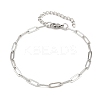 201 Stainless Steel Paperclip Chains Bracelets for Women BJEW-G767-01E-P-4