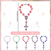 10Pcs 5 Colors Glass & Alloy Enamel Pendant Decoration HJEW-DR00076-2
