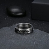 Rotatable 201 Stainless Steel Finger Rings PW-WGFD7F6-01-2