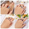 9Pcs 9 Style 304 Stainless Steel Hand & Infinite & Heart & Moon Cuff Rings RJEW-SZ0001-19-6
