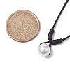 Round Shell Pearl Pendant Necklaces NJEW-JN04784-02-3