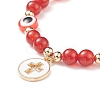 5Pcs 5 Style Alloy Enamel Cross Charm Bracelets Set BJEW-JB08817-5