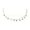 Brass Enamel Flat Round Charm Necklaces for Women NJEW-JN04743-1