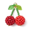 Glass Seed Beads Pendants PALLOY-MZ00406-1