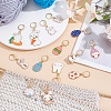 Easter Rabbit & Egg Alloy Enamel Locking Stitch Markers HJEW-GO00108-4